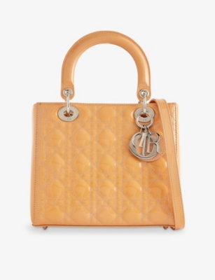 RESELFRIDGES: Pre-Loved Dior Medium Patent Cannage Lady Dior Leather Handbag