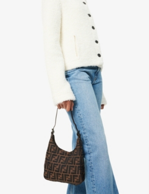 RESELFRIDGES: Pre-Loved Fendi Zucca Canvas Shoulder Bag