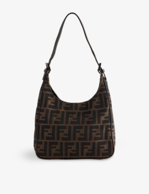 RESELFRIDGES: Pre-Loved Fendi Zucca Canvas Shoulder Bag