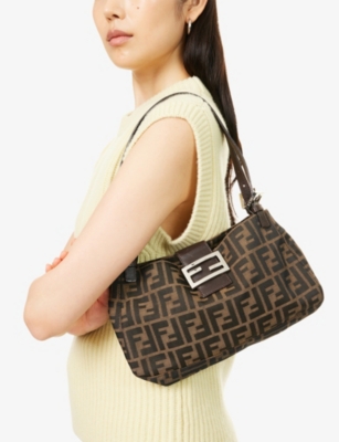 RESELFRIDGES: Pre-Loved Fendi Zucca Canvas Shoulder Bag