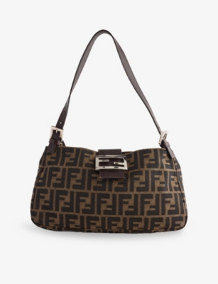 RESELFRIDGES: Pre-Loved Fendi Zucca Canvas Shoulder Bag