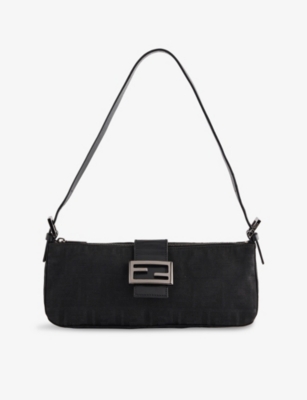 RESELFRIDGES: Pre-Loved Fendi Zucca Canvas Shoulder Bag