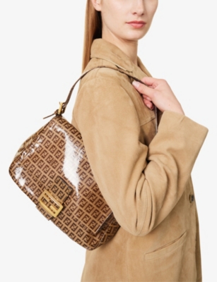 RESELFRIDGES: Pre-Loved Fendi Crystal Zucchino Mamma Forever Coated-Canvas Shoulder Bag