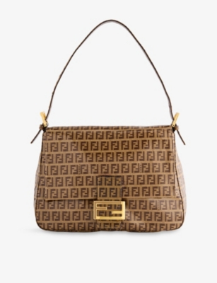 RESELFRIDGES: Pre-Loved Fendi Crystal Zucchino Mamma Forever Coated-Canvas Shoulder Bag