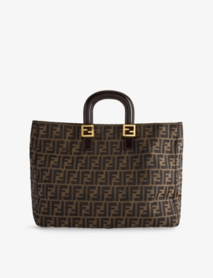 RESELFRIDGES: Pre-Loved Fendi Large Zucca Canvas Tote Bag