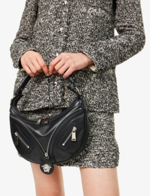 RESELFRIDGES: Pre-Loved Versace Small Repeat Leather Shoulder Bag