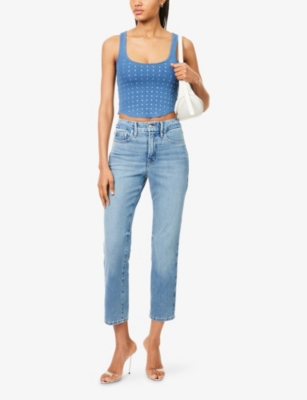 GOOD AMERICAN: Good Legs Straight Stretch-Denim Blend Jeans