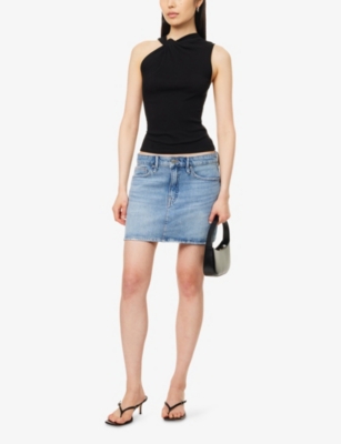 GOOD AMERICAN: Good '90s High-Rise Denim Mini Skirt