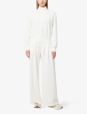 GOOD AMERICAN WOMENS GOOD AMERICAN SCUBA WIDE-LEG STRETCH-WOVEN JOGGING BOTTOMS 