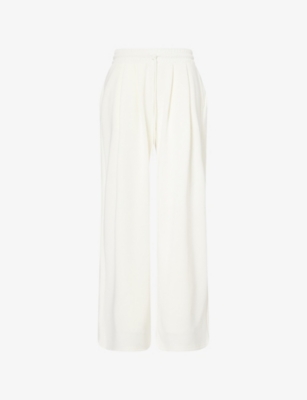 GOOD AMERICAN WOMENS GOOD AMERICAN SCUBA WIDE-LEG STRETCH-WOVEN JOGGING BOTTOMS 