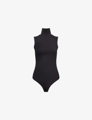 GOOD AMERICAN: Weightless Scuba Mock-Neck Stretch-Woven Bodysuit