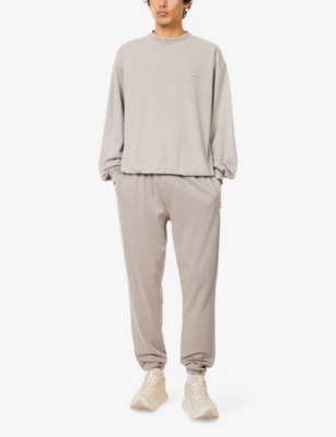 CONDITION: Elasticated-Cuffs Tapered-Leg Stretch-Cotton Jogging Bottoms