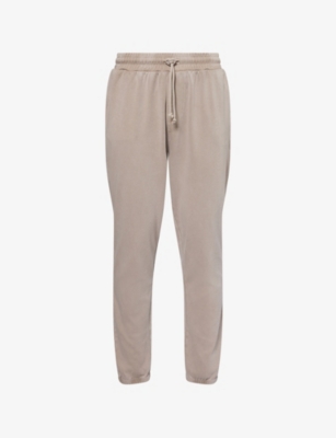 CONDITION: Elasticated-Cuffs Tapered-Leg Stretch-Cotton Jogging Bottoms