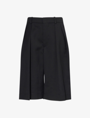 Wardrobe.nyc Mens  Low-rise Wide-leg Wool Shorts