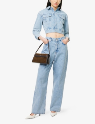 WARDROBE.NYC: Cropped Pointed-Collar Denim Jacket