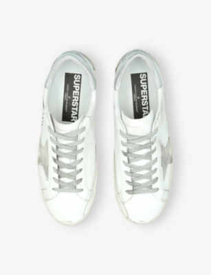 Golden Goose Super Star Leather Upper And Heel Suede Star And Spur In White