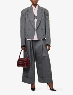 Vaquera Womens Dark Grey Relaxed-fit Wide-leg Woven Trousers In Gray