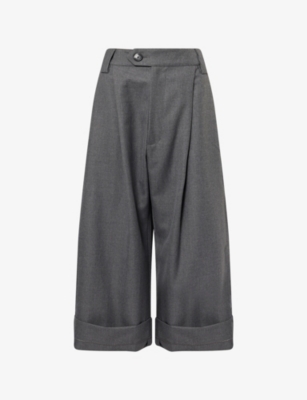 Vaquera Womens Dark Grey Relaxed-fit Wide-leg Woven Trousers In Gray