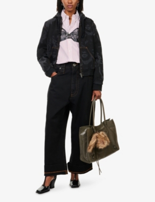 VAQUERA: High-Rise Wide-Leg Denim Jeans