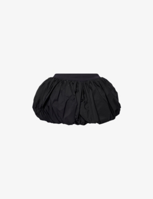 Vaquera Womens Black Pouf Mid-waist Woven Mini Skirt