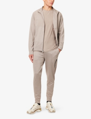 Vuori Mens Strato Crew-neck Stretch-jersey Top Mocha Heather
