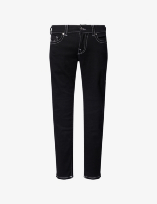 TRUE RELIGION: Rocco Stitched Tapered-Leg Stretch-Denim Jeans