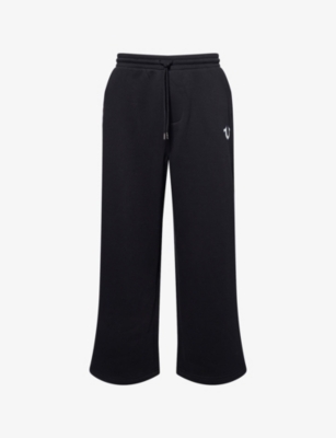 TRUE RELIGION: Logo-Embroidered Wide-Leg Cotton-Blend Jogging Bottoms
