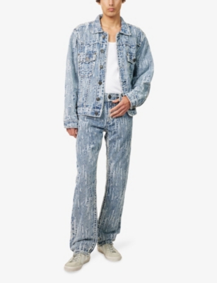 TRUE RELIGION: Distressed Ricky Straight-Leg Denim Jeans