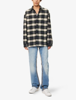 TRUE RELIGION: Ricky-Flap Rope-Stitch Denim Jeans