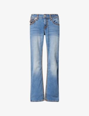 TRUE RELIGION: Ricky-Flap Rope-Stitch Denim Jeans