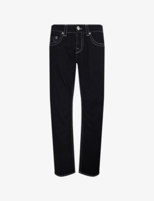 TRUE RELIGION: Ricky Big T Buddha Embroidered Straight-Leg Denim Jeans