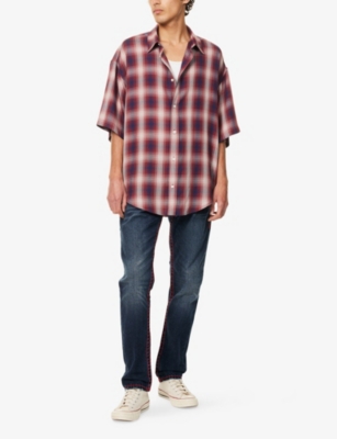 TRUE RELIGION: Rocco Stitched Tapered-Leg Stretch-Denim Jeans