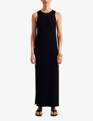 RO&ZO: Sleeveless Split-Hem Knitted Maxi Dress