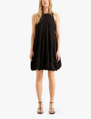 Shop Ro&zo Womens  Sleeveless Puffball-hem Linen-blend Mini Dress