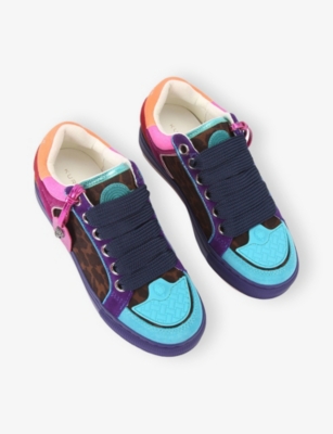 KURT GEIGER LONDON: Southbank Tag Leopard Leather Trainers