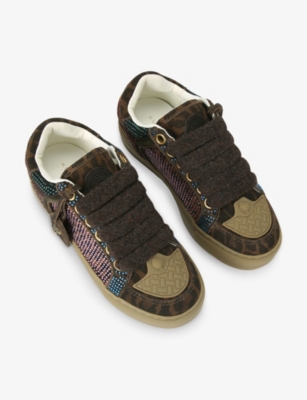 KURT GEIGER LONDON: Southbank Tag Suede Trainers