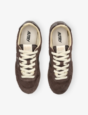 Autry Windspin Panelled Brushed Suede Sneakers In Brown