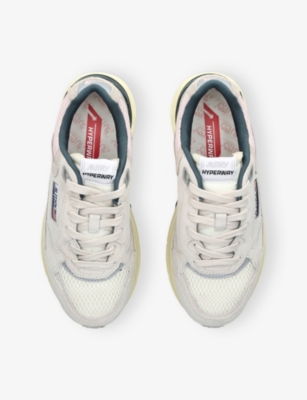 Autry Hyperway Low Panelled Suede Sneakers In White