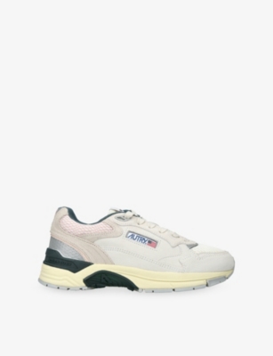 Autry Hyperway Low Panelled Suede Sneakers In White