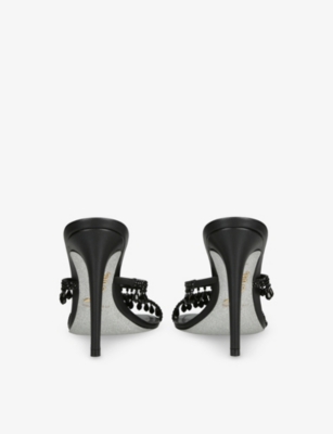 RENE CAOVILLA: Chandelier 105 Crystal-Embellished Satin Heeled Sandals