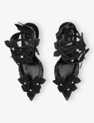 René Caovilla Embellished Floriane Pumps 105 In Black