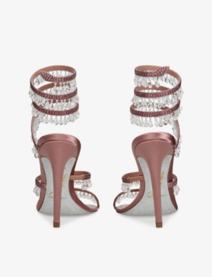 René Caovilla Satin Chandelier Sandals 105 In Pink