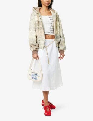 PRAYING: Star-Print Hooded Cotton Bomber Jacket