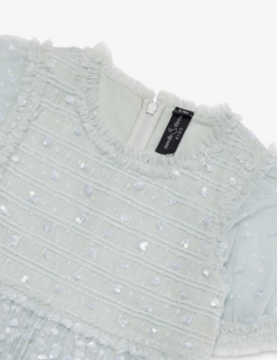 NEEDLE AND THREAD: Giselle Sequin-Embellished Woven Dress 4-12 Years