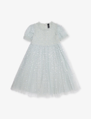 NEEDLE AND THREAD: Giselle Sequin-Embellished Woven Dress 4-12 Years