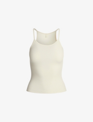 Rib Scoop Long Cotton-Jersey Tank Top