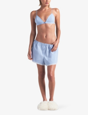 SKIMS: Sleep Striped Cotton Shorts