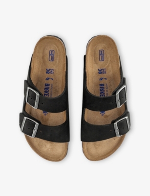 Birkenstock Soft Footbed Arizona Slides In Black
