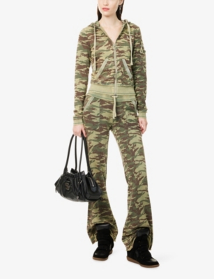 Juicy Couture Womens Green Camo Badwater Camo Cotton-blend Hoodie In Multi
