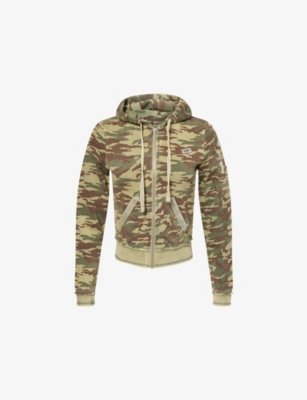 Juicy Couture Womens Green Camo Badwater Camo Cotton-blend Hoodie In Multi